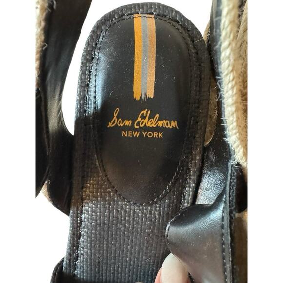 Sam Edelman NEW Women's Vada Black Espadrille Wedge Sandals Size 10 Neutral - Picture 7 of 8